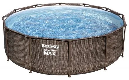 Rattan hatású fémvázas medence szett 366x100cm
