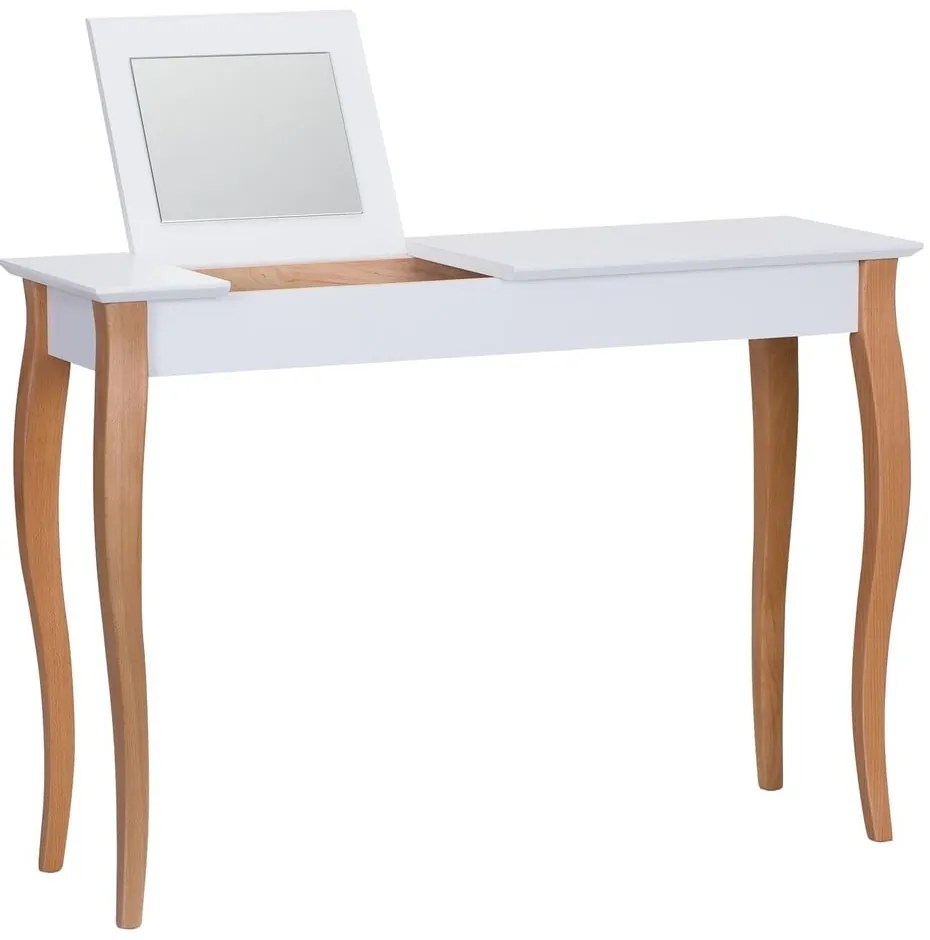Dressing Table fehér fésülködőasztal tükörrel, hosszúság 105 cm - Ragaba