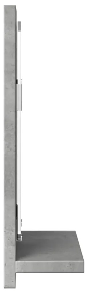 betonszürke szerelt fa tükrös fürdőszobaszekrény 40x11x37 cm