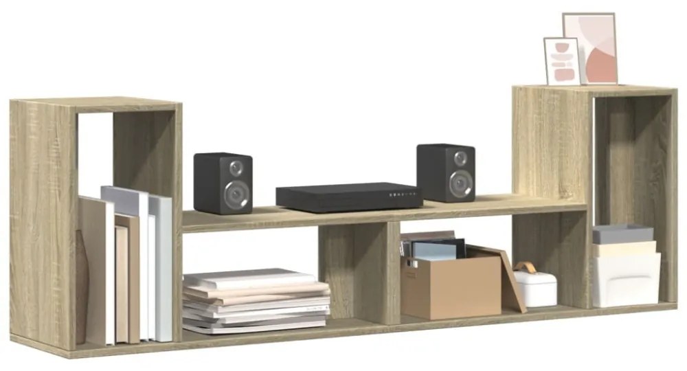 2 db sonoma tölgy színű szerelt fa TV-szekrény 75 x 30 x 50 cm