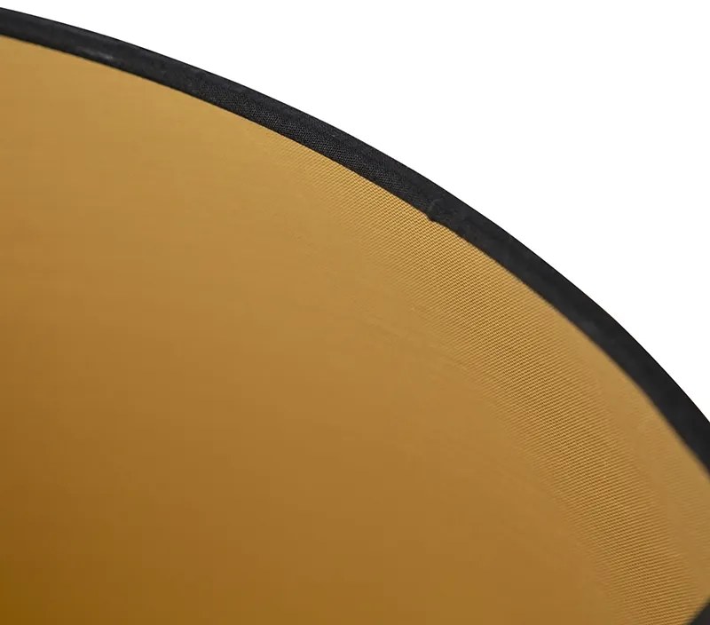 Pamut lámpabúra fekete 40/45/25 arany belsővel