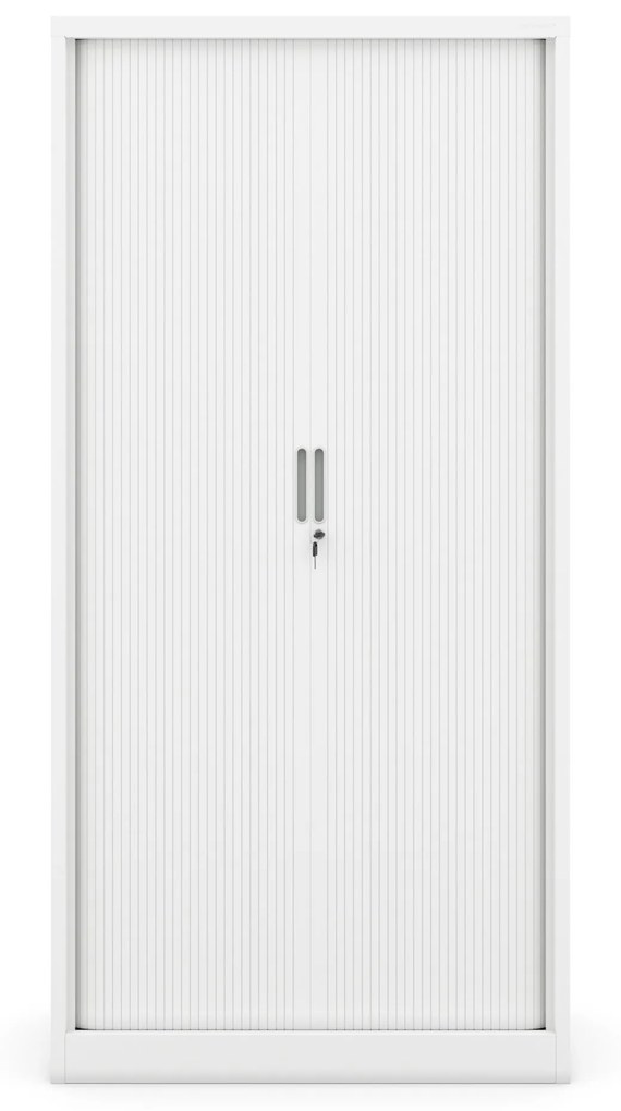 Fém szekrény harmonika ajtókkal DAMIAN, 900 x 1850 x 450 mm, fehér