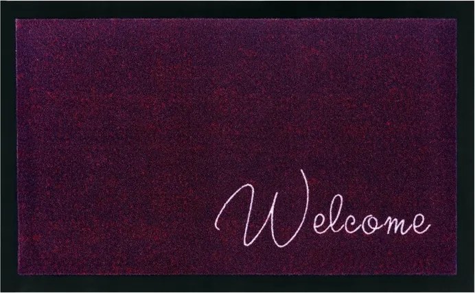 Lábtörlő csúszásgátló 45x75cm, Welcome lila szín