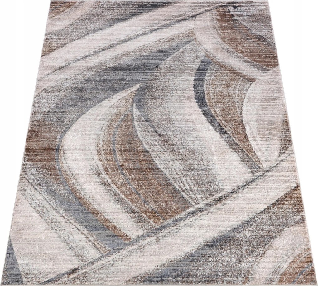 Komo Szőnyeg 200x300 Stílusos Modern fényes bézs barna szürke w22