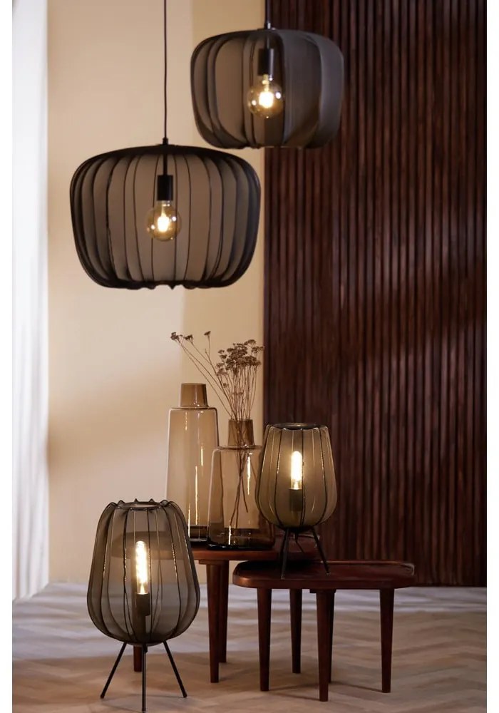 Fekete asztali lámpa (magasság 60 cm) Plumeria – Light & Living