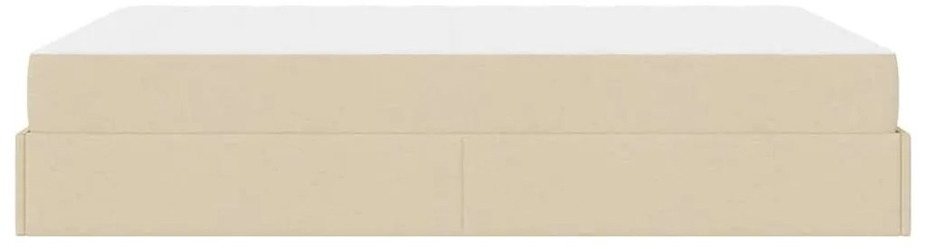 Ágykeret tárolóval Krém 160 x 200 cm szövet