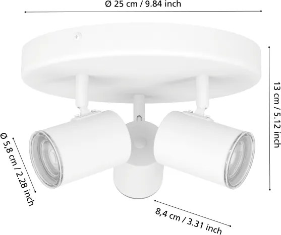 Eglo 901962 - CONSUMA fürdőszobai spotlámpa 3xGU10/5W/230V IP44 fehér