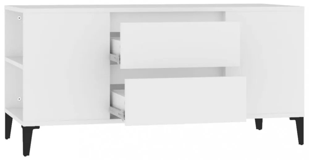 fehér szerelt fa TV-szekrény 102x44,5x50 cm