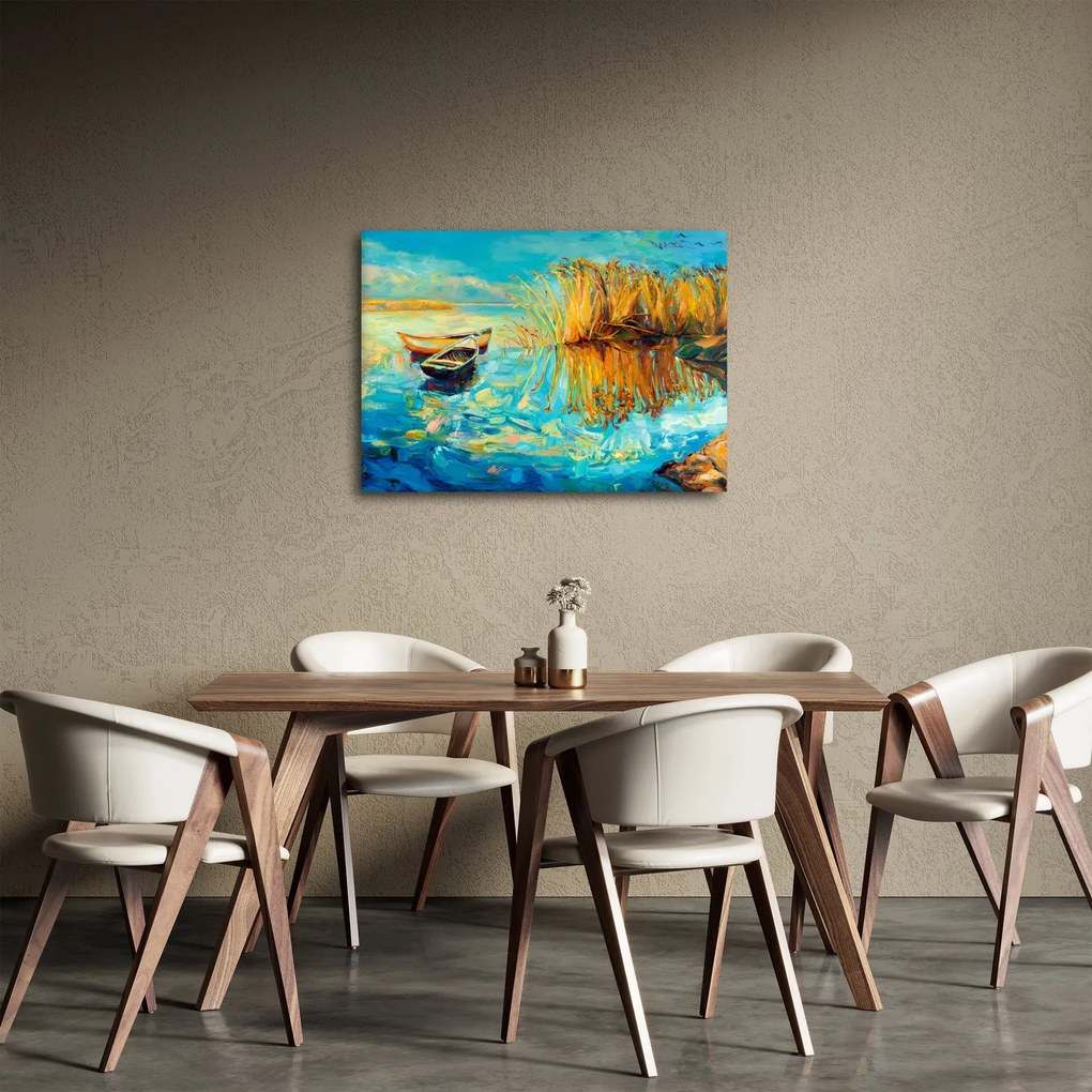Kép - Tó csónakokkal (70x50 cm)