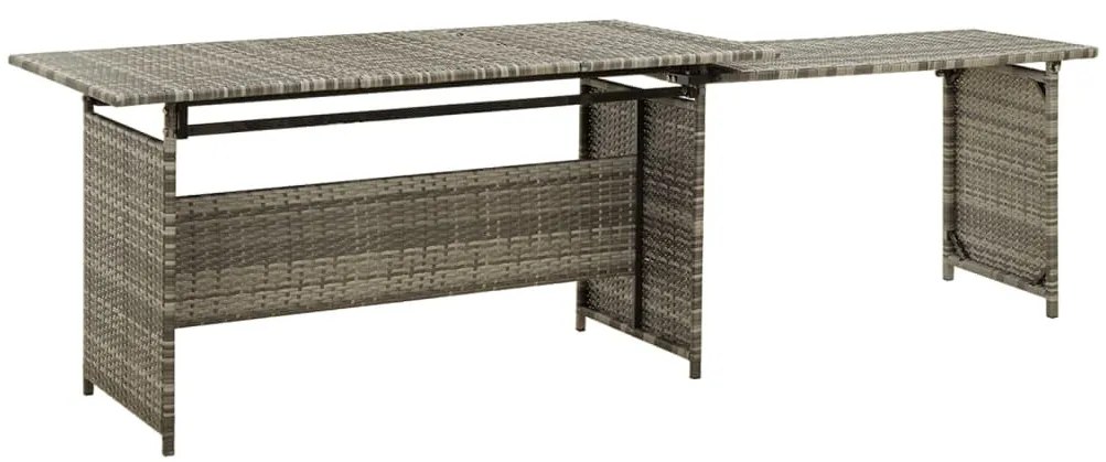 2-részes szürke polyrattan kerti bútorszett párnákkal