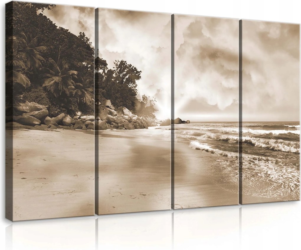 Vászonkép 120x80 moduláris tengeri táj tengerpart óceán nyugalom fali dekoráció