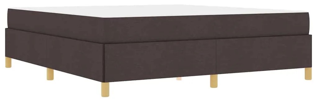 Boxrugós ágy matracmal Sötétbarna és fehér 180 x 200 cm szövet
