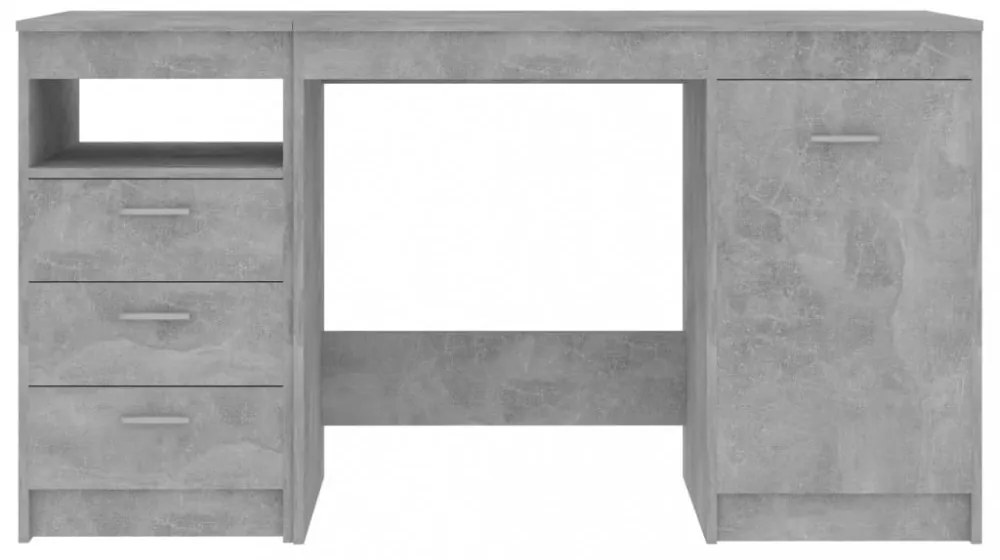 betonszürke szerelt fa íróasztal 140 x 50 x 76 cm