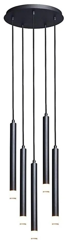 Rabalux 72360 - Csillár zsinóron RAMIRA 5xG9/5W/230V fekete