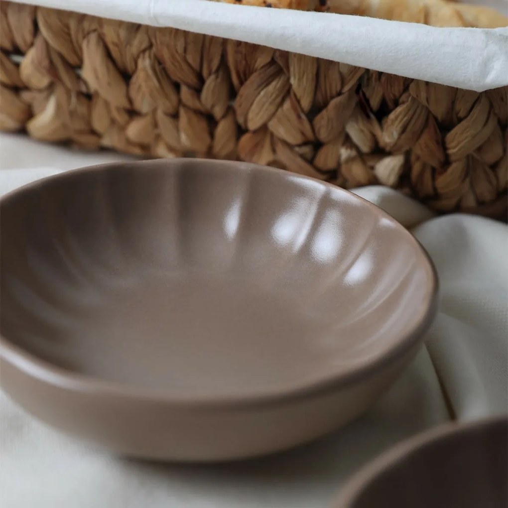 Laguna kerámia tálkészlet, 6 db 12 cm barna