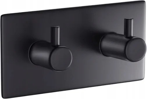 Aikzik Öntapadós törölközőtartó 2 akasztóval, fekete