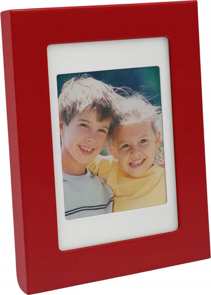 Fém mini képkeret 3,5x4,5 piros ajándék