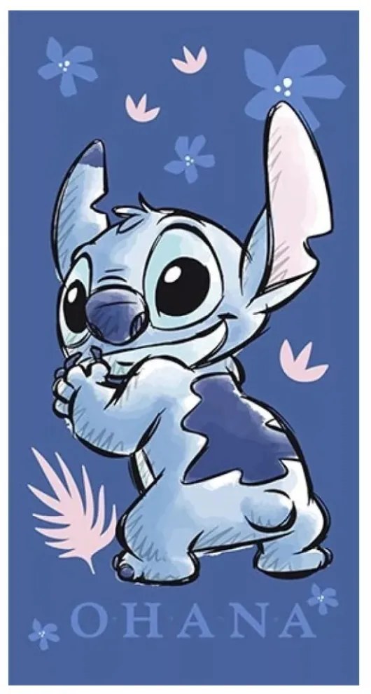 Disney Lilo és Stitch, A csillagkutya Ohana fürdőlepedő, strand törölköző 70x140cm (Fast Dry)