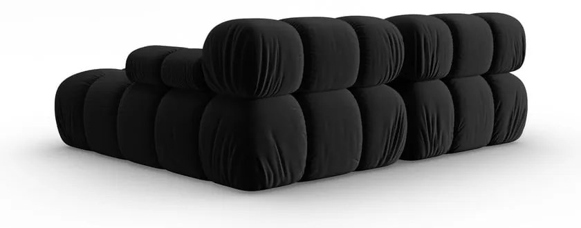 Fekete bársony sarokkanapé (jobb oldali) Bellis – Micadoni Home