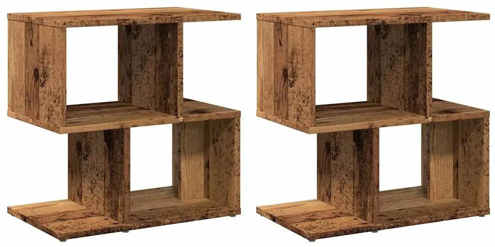 Éjjeliszekrények 2 db Régi fa 50x30x51,5 cm Gépelt fa