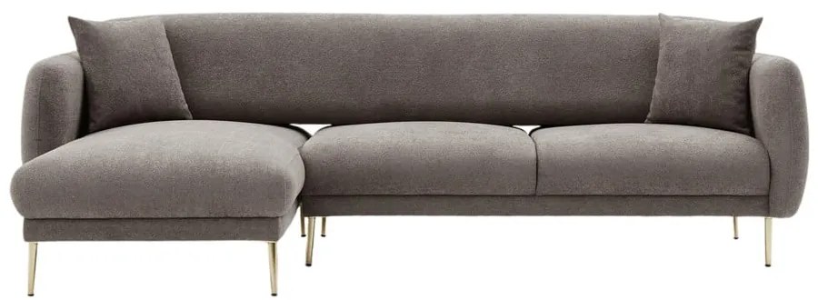 Szürke sarokkanapé (bal oldali-heverő résszel) Simena – Balcab Home