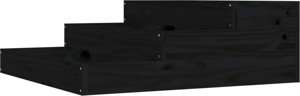 vidaXL fekete tömör fenyőfa növénytartó 78x78x27 cm
