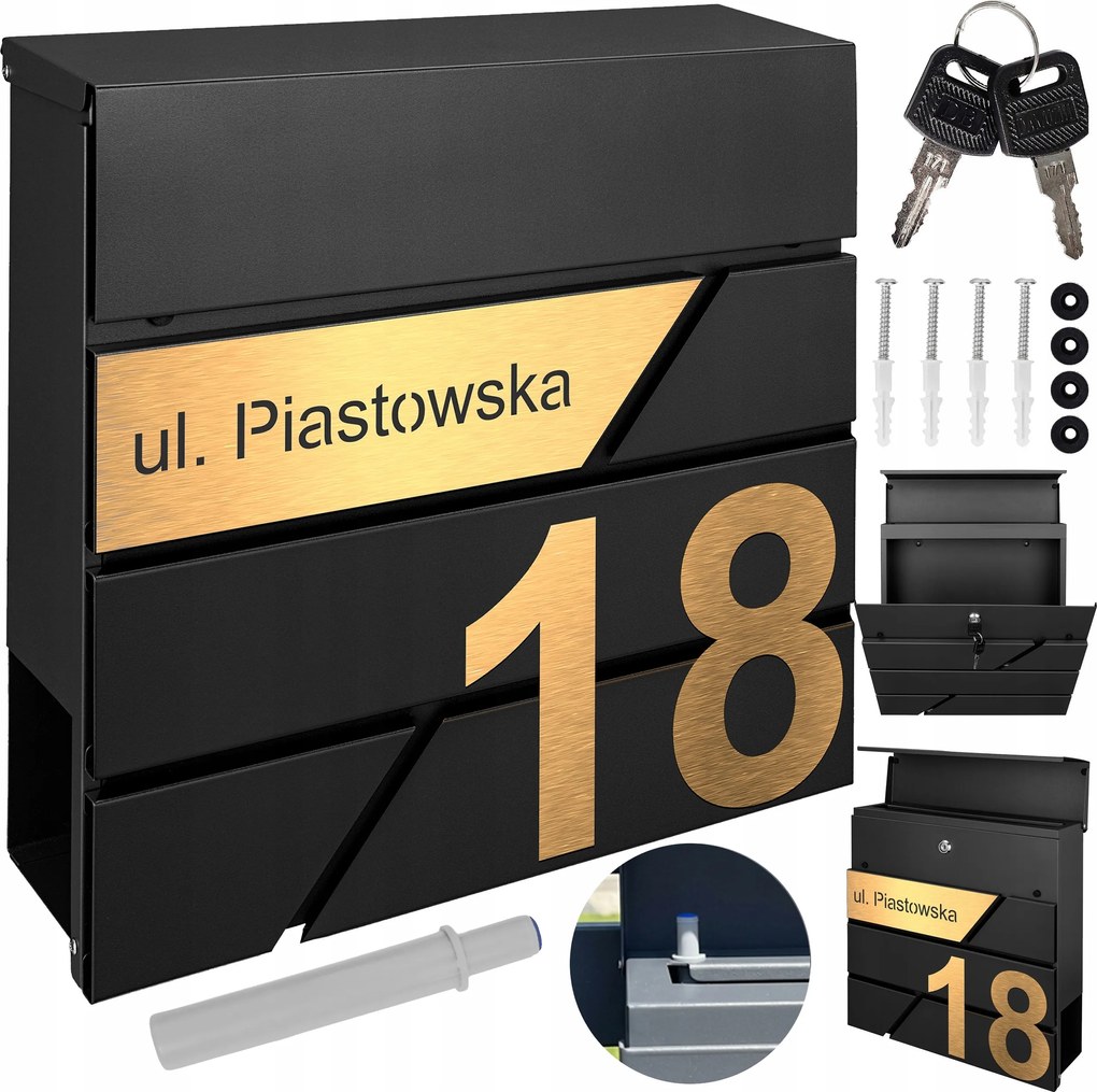 Fekete Postaláda Arany Tábla Szám