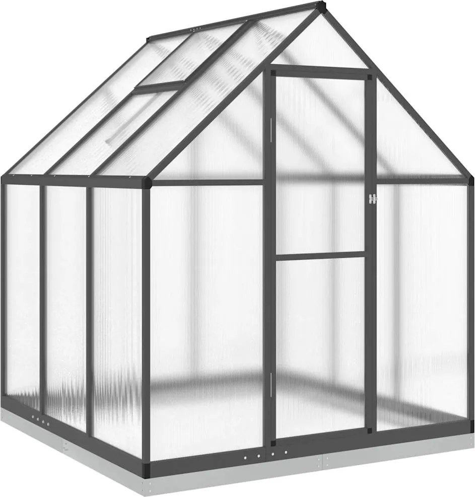 vidaXL antracitszürke alumínium melegház alapvázzal 169 x 169 x 202 cm