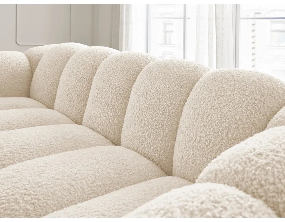 Bézs buklé kanapé 232 cm Hippolyte – Bobochic Paris