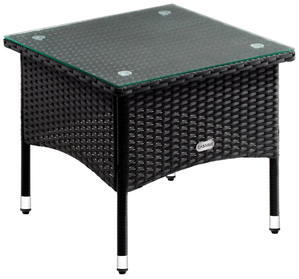 Casaria® Rattan asztalka 50x50x45 cm - fekete