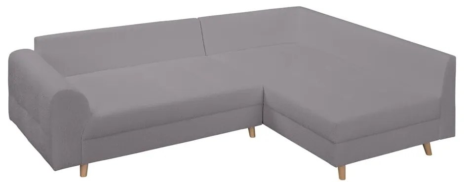 Sötétszürke buklé sarokkanapé (jobb oldali) Ariella – Ropez