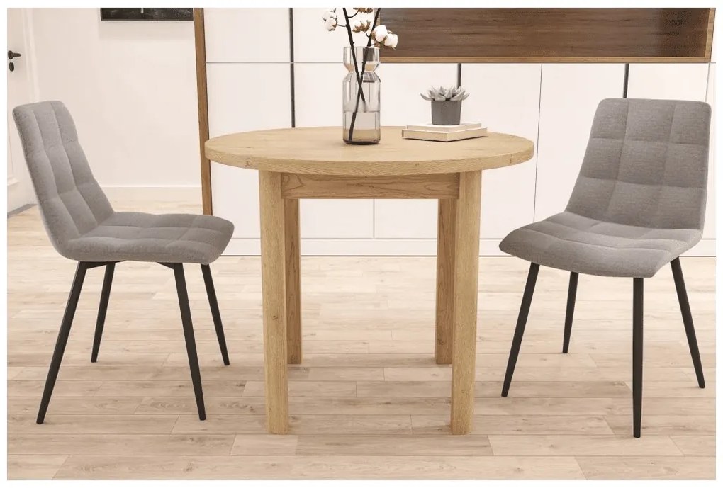 Kerek étkezőasztal ADAM 80x80 cm, Cremona Torro tölgy dekoráció