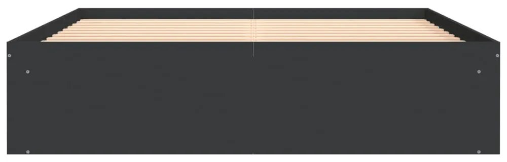 fekete ágykeret 140 x 200 cm