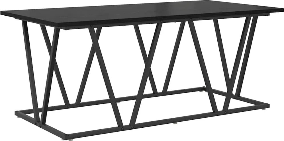 vidaXL Dohányzóasztal Fekete tölgy 100 x 50 x 40 cm Mérnöki fa és fém