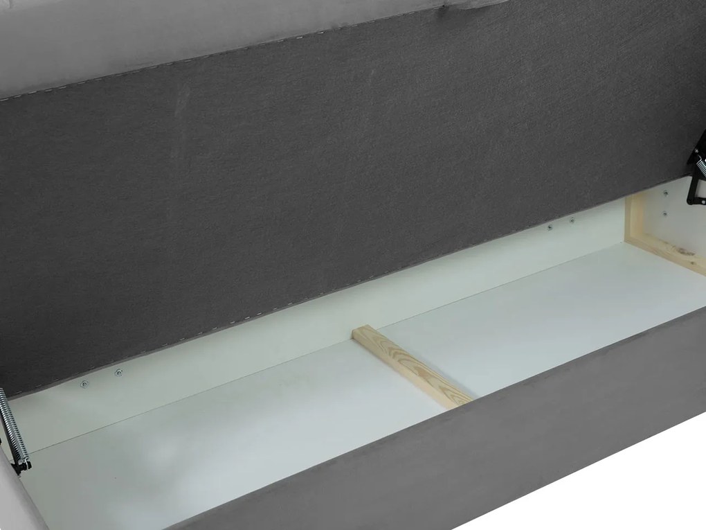 Franciaágy 140 cm Gunzy (szürke) (ágyráccsal és matraccal) (tárolóhellyel). 1104126