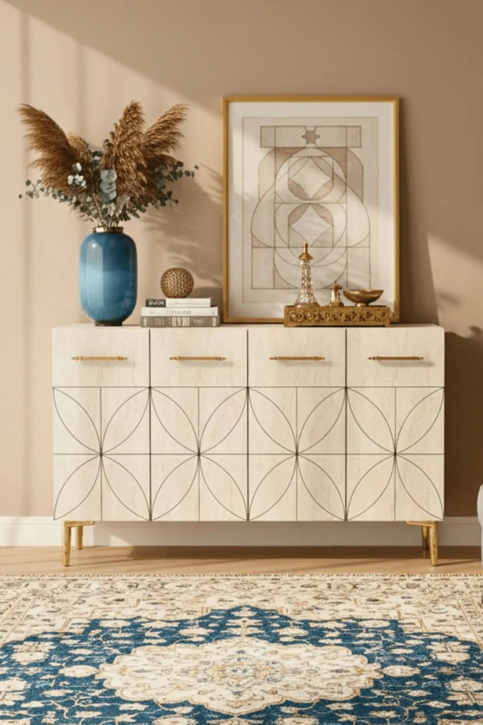 Eliz 120 - White, Travertine