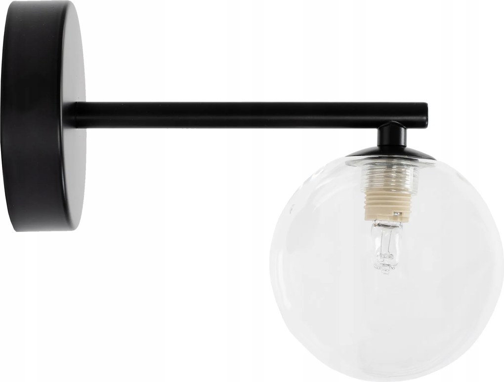 Fali Lámpa Fekete Üveg Gömb Fekete