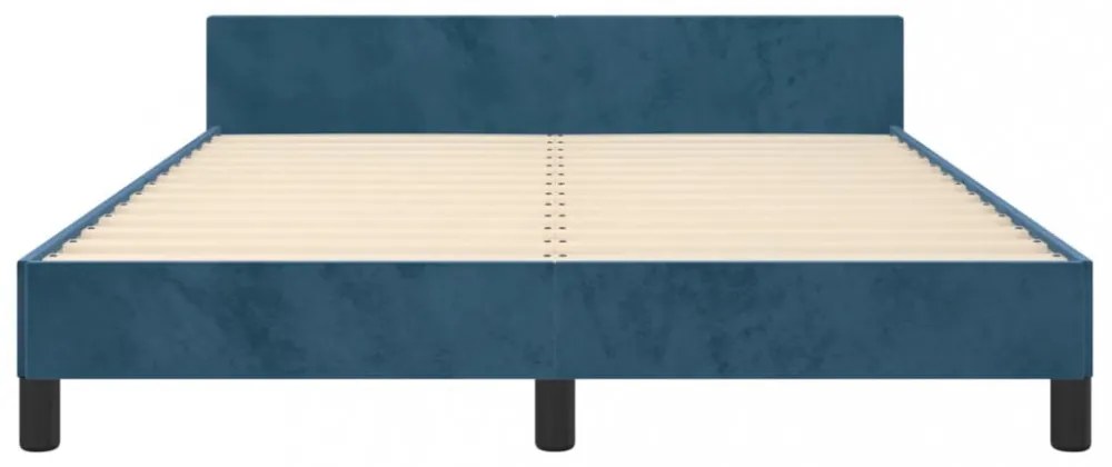 vidaXL sötétkék bársony ágykeret matrac nélkül 140x200 cm