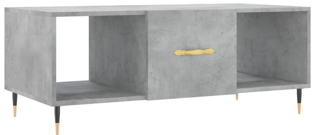 Betonszürke szerelt fa dohányzóasztal 102 x 50 x 40 cm