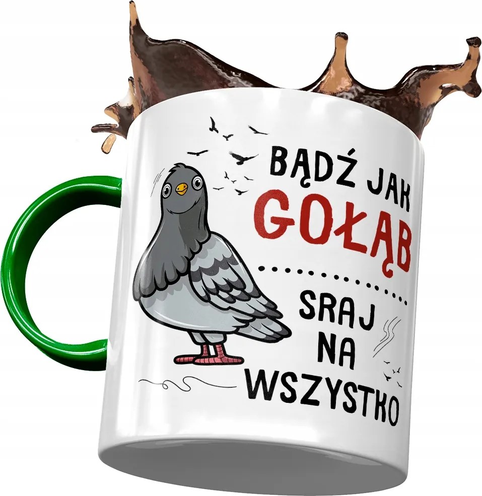 Bögre Zöld Vicces Légy Mint Galamb Ajándék Nyomtatott Fotóval