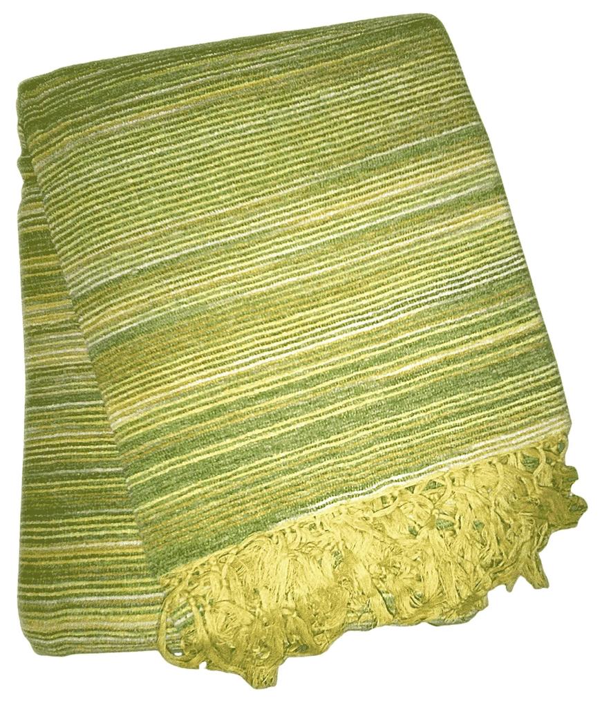zöld csíkos indiai takaró választható méret