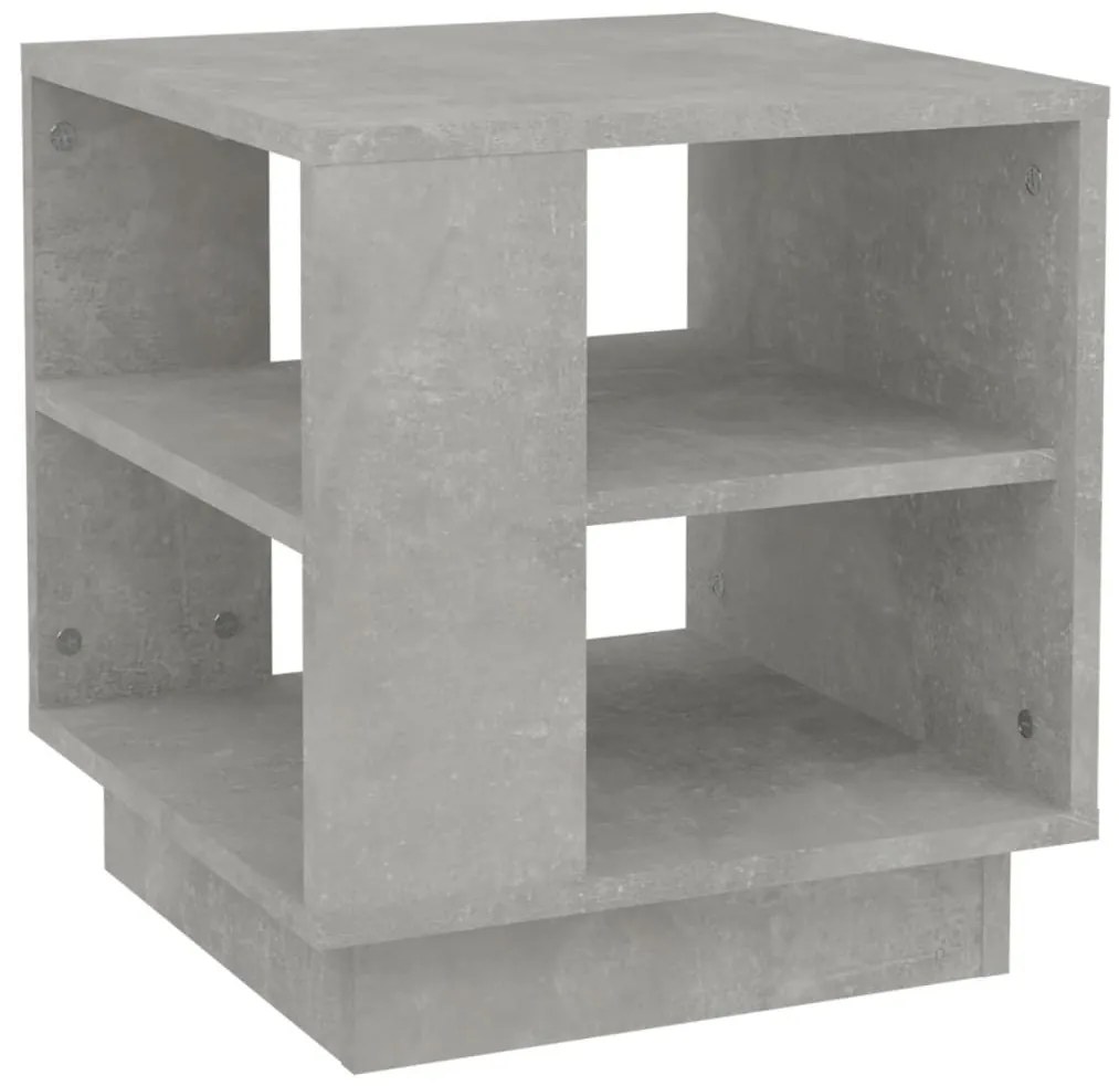 Betonszürke szerelt fa dohányzóasztal 40x40x43 cm