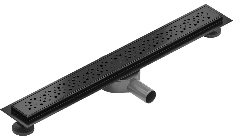 Mexen Flat 360°, rozsdamentes acél zuhanyfolyó, M12 modell 50 cm, fekete matt, 1721050-40