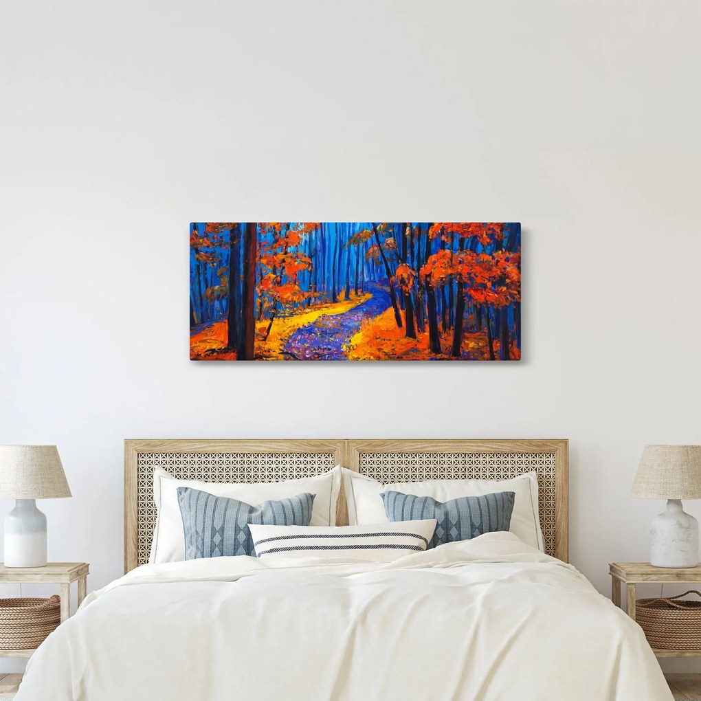 Egy őszi erdő képe (120x50 cm)