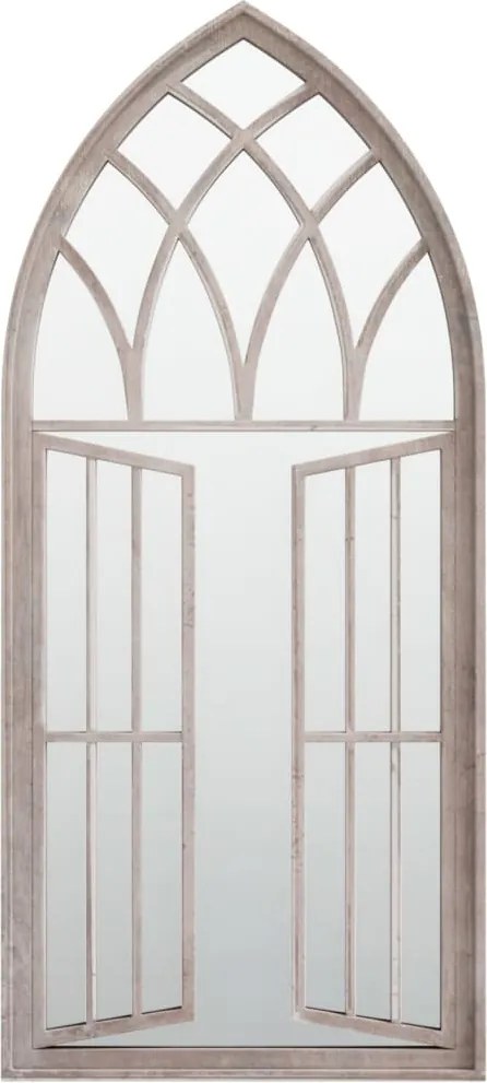 vidaXL homokszínű vas kerti tükör kültéri használatra 100 x 45 cm
