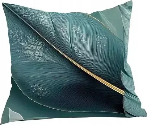 Szatén párnahuzat 40x40 türkiz levél Satynlove Premium