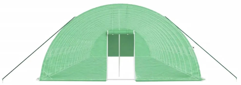 zöld acélvázas melegház 96 m² 16 x 6 x 2,85 m