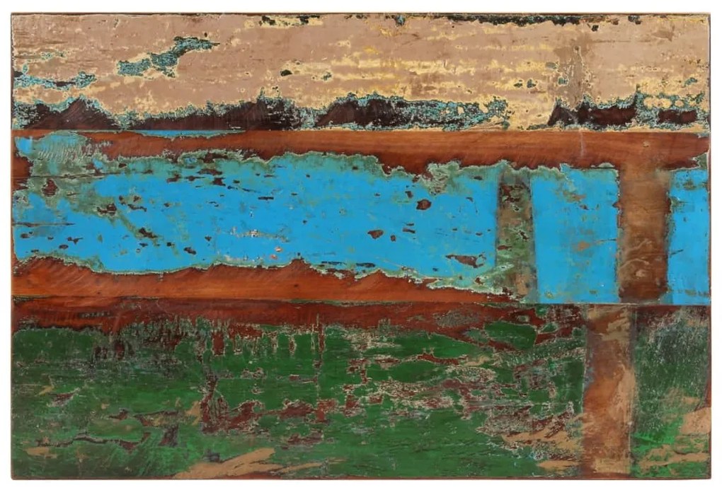 négyszögű tömör újrahasznosított fa asztallap 60x90 cm 25-27 mm