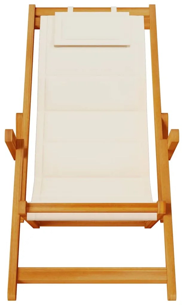 krém akácfa &amp; textilene összecsukható strandszék karfával