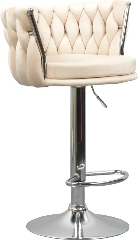Design bárszék, bézs Velvet szövet/króm, BRIN